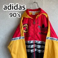 アディダス 90s デサント製 デカロゴ トレフォイル 薄手ジャケット 奇抜