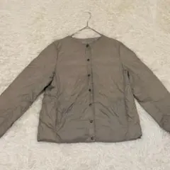 UNIQLO ウルトラライトダウンジャケット ノーカラー ブラウン J-25