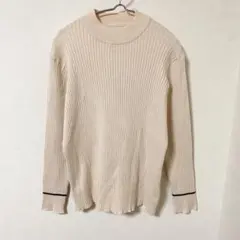 【ディスコート】モックネックリブセーター ニット タイトフィット シンプル M