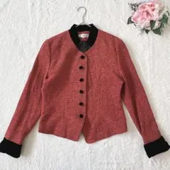 エマ モーダ　ツイードジャケット ノーカラー ウール混　エレガント　11