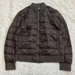 y7700 短丈ダウンジャケット カーキ レディースM 防寒 軽量 訳あり