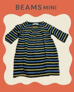 BEAMS mini ボーダー ワンピース 90cm 女の子 Tシャツ 通園着のサムネイル