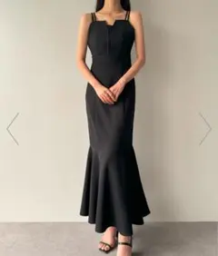 Louere ルエレ 選べるデザインワンピース マーメイド キャミワンピ M黒