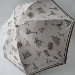 アクアスキュータム 晴雨兼用傘 長傘 アンティーク犬図鑑 オフホワイト