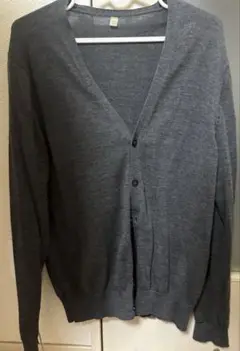 UNIQLO ユニクロ　ウール ダークグレー カーディガン L