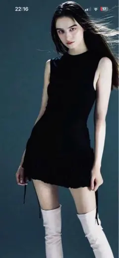 THEREDTHREAD draped balloon dress mini - メルカリ