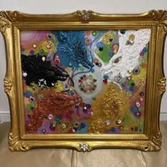 【一点物】五龍神 龍神アート 原画 開運 金運 スピリチュアル 絵画