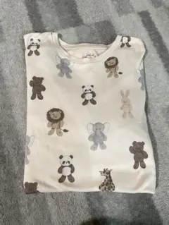 ジェラートピケ　ぬいぐるみ柄　パジャマ　ワンピース