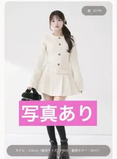 う*ゆ様 ボックスプリーツツイードミニワンピース　Darich ダーリッチ　ホワ