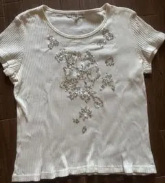 DANAPARIS 花柄ビーズ刺繍 Tシャツ 38のサムネイル