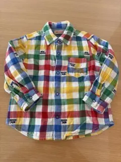 miki HOUSE チェック柄 長袖シャツ 90cm