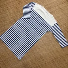 UNIQLO ボーダーワンピース ネイビー×ホワイト L