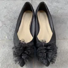 LE TALON ブラック フラットシューズ