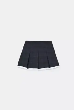 ZARA チェック柄ボックスプリーツスコート ミニスカート XS