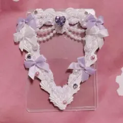シュガリルリボン ハートビジューホイップデコ トレカケース