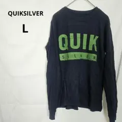 レディース [Ｌ] ネイビー ロゴ 長袖トップス おしゃれ 古着