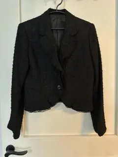 WHITE JOOLA ツイードジャケット ブラック 中古