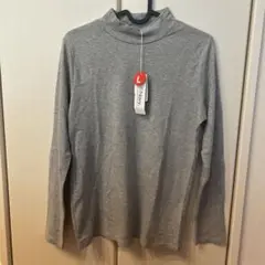 未使用　Navy グレー ハイネック Tシャツ Lサイズ