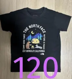 美品THE NORTH FACE キャンプ柄　黒Tシャツ120 ノースフェイスのサムネイル