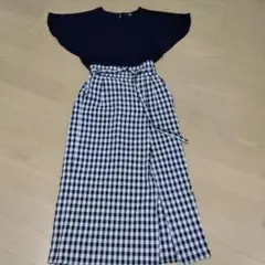terawear emu ギンガムチェック ロングスカート スリットポケット2