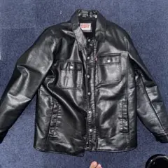 Levi's 黒 レザージャケット フリース裏地