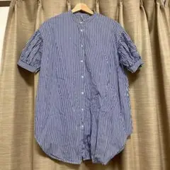 【美品】discoat レディース　シャツ　トップス　ストライプ　F
