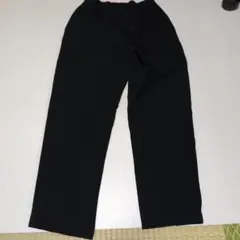 319 黒いワイドパンツ ゴムウエスト