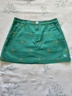 【PEARLY GATES 】ロゴグリーンミニスカート サイズ0