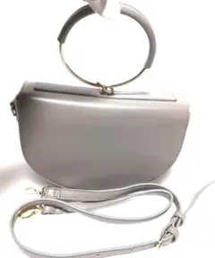 【未使用】春のお出かけに☆ペールグレーが可愛い！2WAYのデザインバッグ