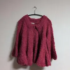 STRAWBERRY-FIELDS 赤 ニットカーディガン L