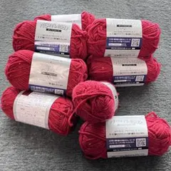 ネップツイード　セリア　赤 12番アクリル毛糸 11個セット　ごしょう産業