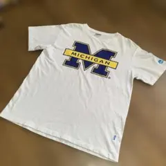 MICHIGAN Tシャツ NCAA ホワイト　M ロゴＴ　メンズ　カレッジＴ