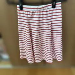 赤と白のストライプ フレアスカート ひざ丈　Mサイズ