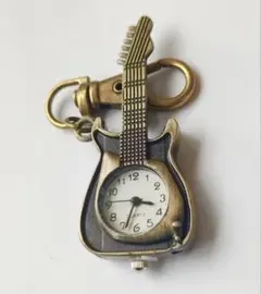 タイムセール ギターの時計キーホルダー