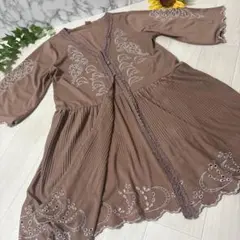 美品　❣️axes femme ❣️アクシーズファム　ワンピースコート　ブラウン　M