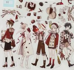 #55 海外 マステ 人物　フレークシール 和紙【同梱¥500】