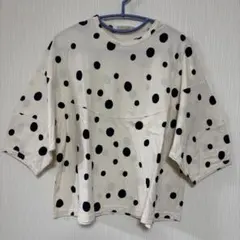 CRESCENT ドット柄 七分袖　トップス Mサイズ　　クレッシェント