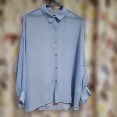 GRL グレイル水色 シアーシャツ　サイズF