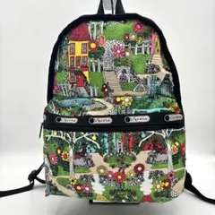 【美品】レスポートサック バックパック マルチカラー パターンプリント ナイロン