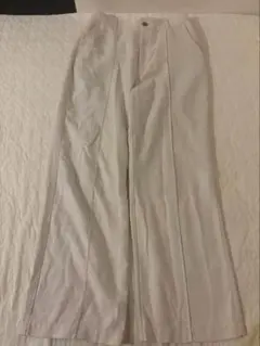 slobe IENA センタープレス パンツ アイボリー　リネン