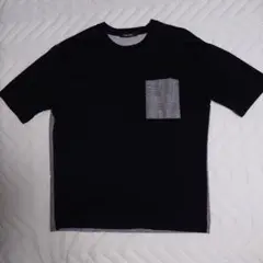 COMME CA MEN グレンチェック切替Tシャツ