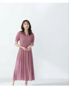 シアーチェック開襟ワンピース NATURAL BEAUTY BASIC