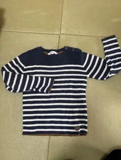 H&M ネイビーとホワイトストライプ 長袖カットソー 5-6歳