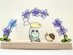 フリー飾りブラック⑦ シマエナガ スワッグ 花束 ワイヤークラフト