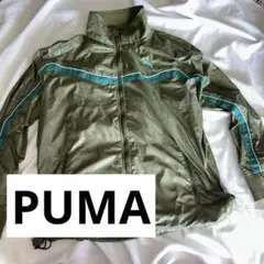 【激渋】PUMA プーマ ナイロンジャケット 刺繍ロゴ アメカジカーキ L