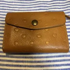 kanmiブラウン ドット模様 二つ折り財布
