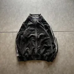 archive grunge velour track jacket gray