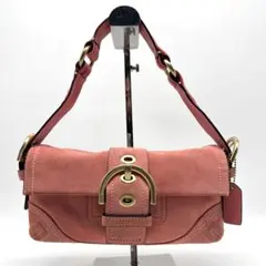 COACH Soho Demi Shoulder Bag Suede Pink
