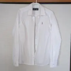 【13号】EASTBOY　ラメピンク刺繍　ホワイト長袖シャツ