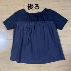 ネイビー　バック フリルTシャツ 半袖　紺色　アーバンリサーチドアーズ